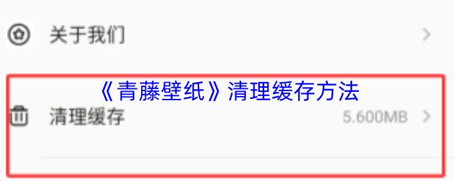 青藤壁纸 清理缓存方法