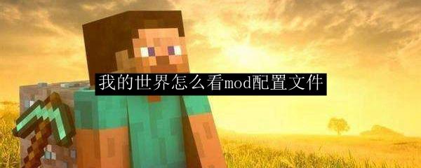 我的世界怎么看mod配置文件