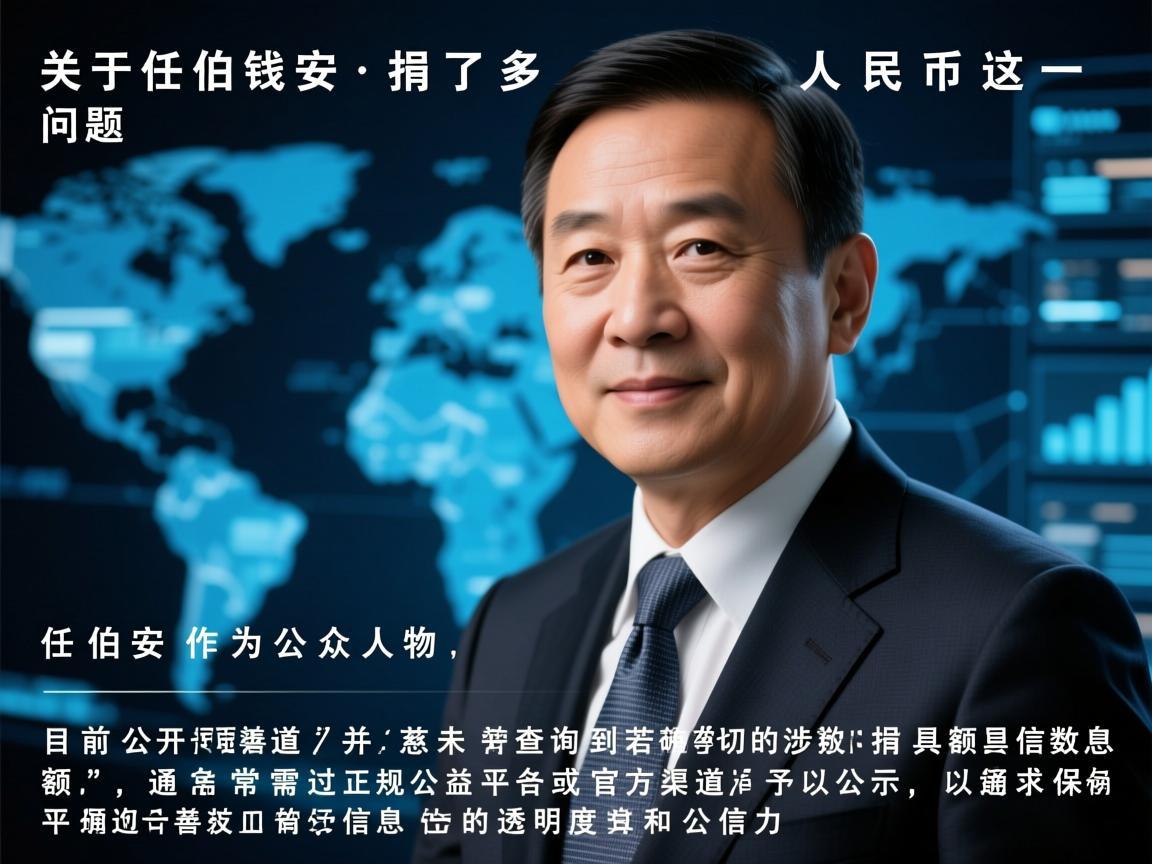 关于任伯安捐了多少钱人民币这一问题，目前公开渠道并未查询到确切的捐款金额信息。任伯安作为公众人物，其慈善行为若涉及具体数额，通常需通过正规公益平台或官方渠道予以公示，以确保信息的透明度和公信力