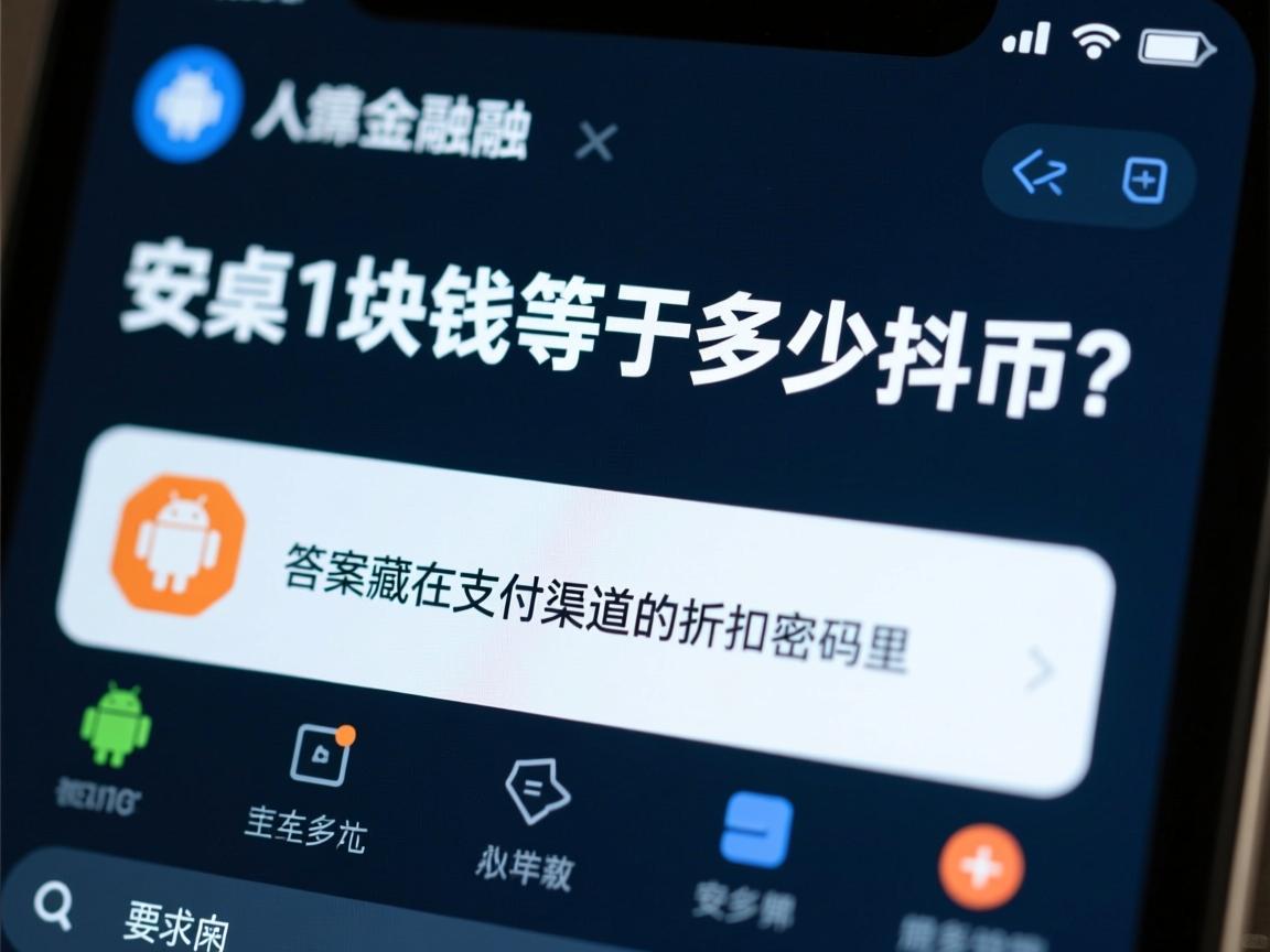 安卓1块钱等于多少抖币？答案藏在支付渠道的折扣密码里