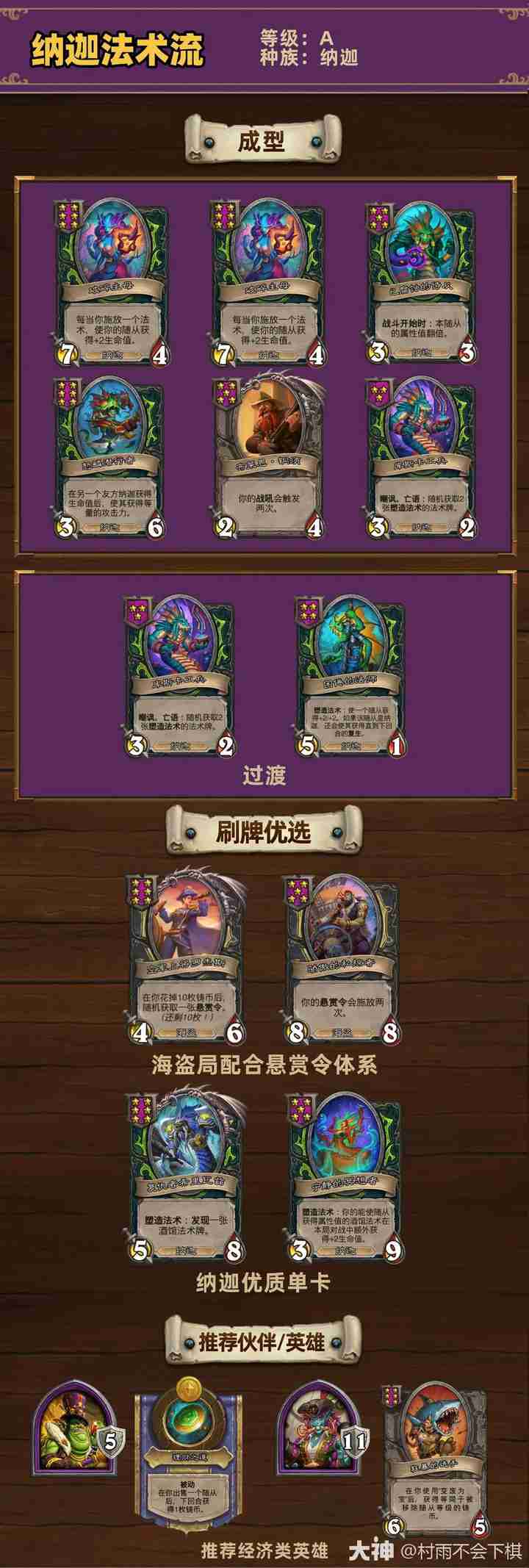 炉石传说34.0.2酒馆战棋纳迦法术流玩法攻略