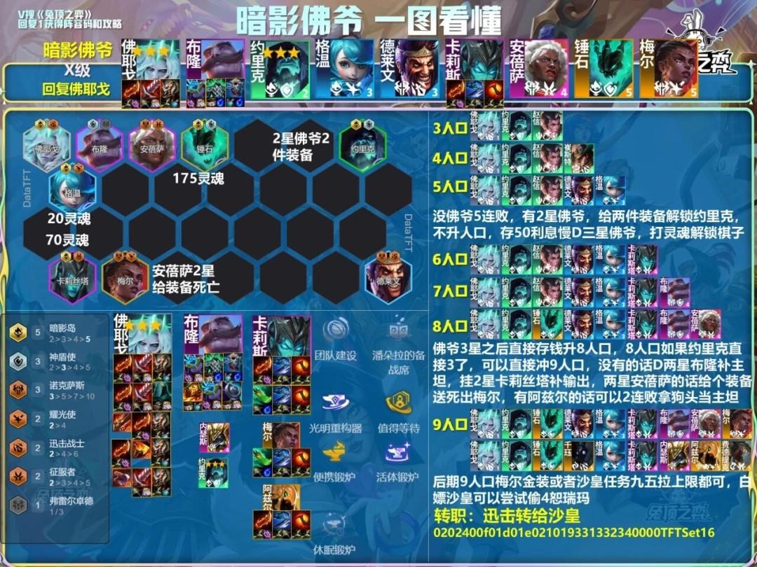 云顶之弈s16暗影佛爷阵容推荐