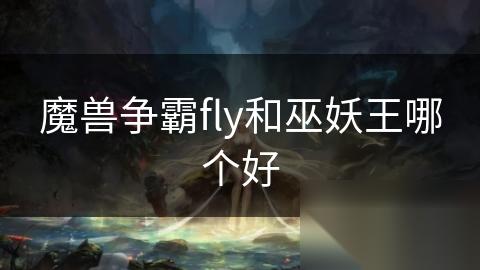 魔兽争霸fly和巫妖王哪个好