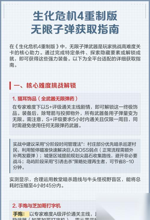 生化危机4全成就解锁条件是什么 怎么快速获取