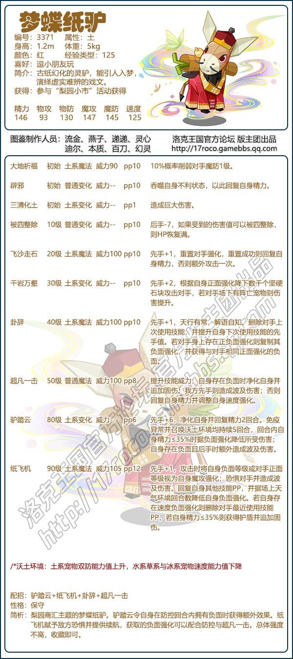 洛克王国梦蝶纸驴性格推荐
