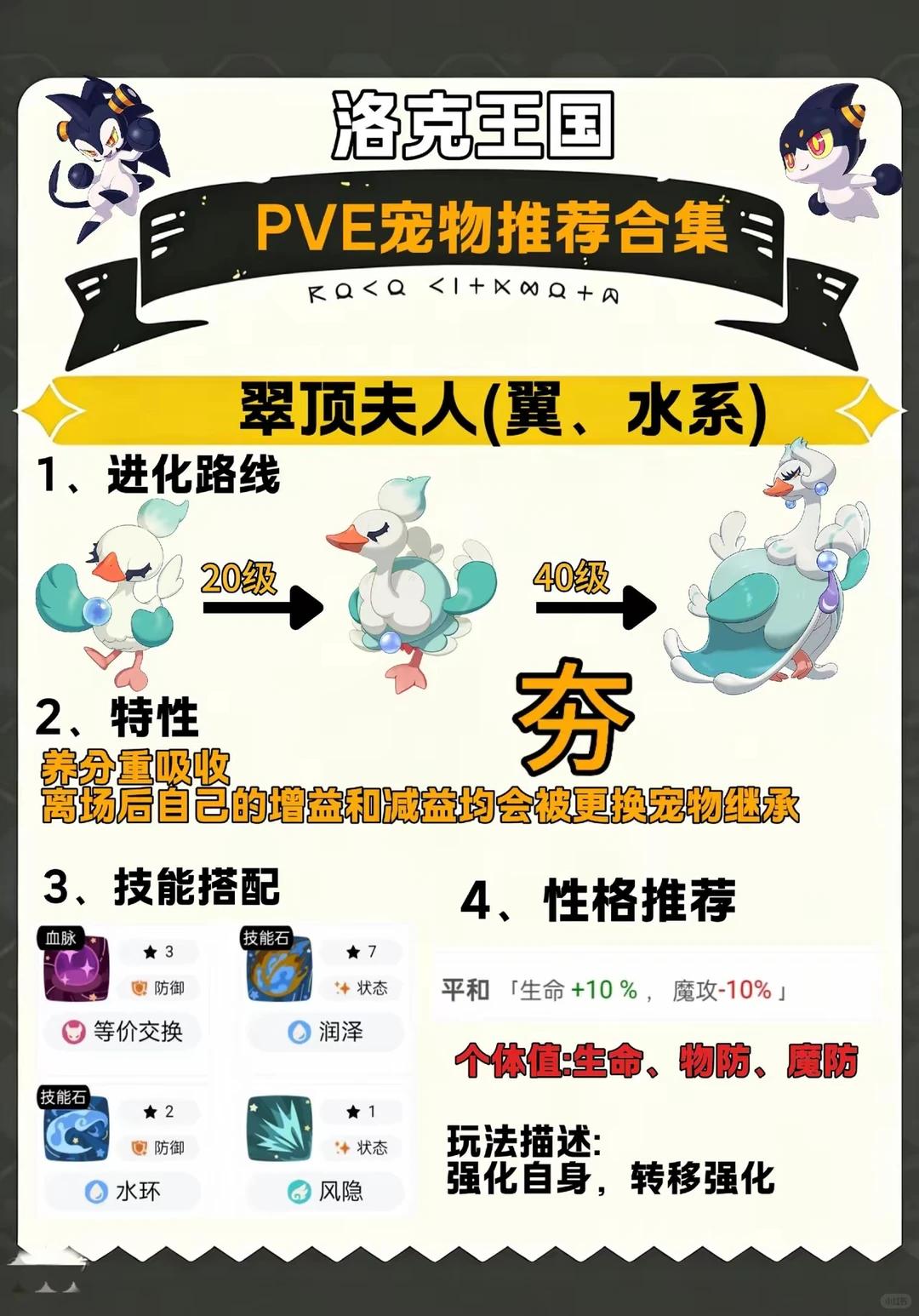 洛克王国世界翠顶夫人技能搭配
