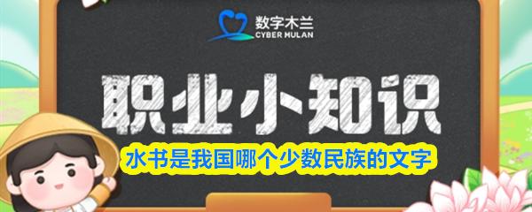 水书是我国哪个少数民族的文字