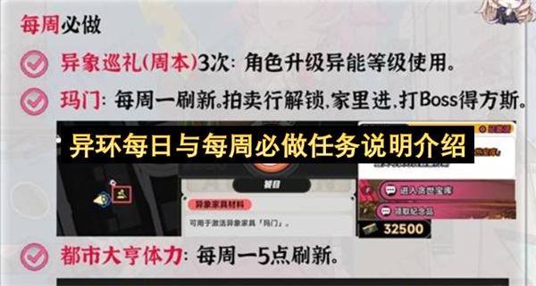 异环每日与每周必做任务说明介绍