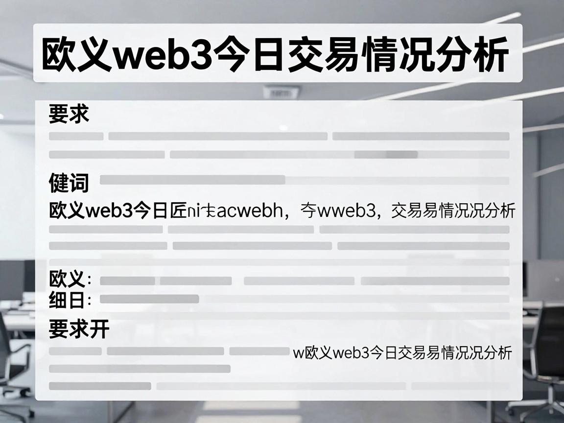 欧义web3今日交易情况分析