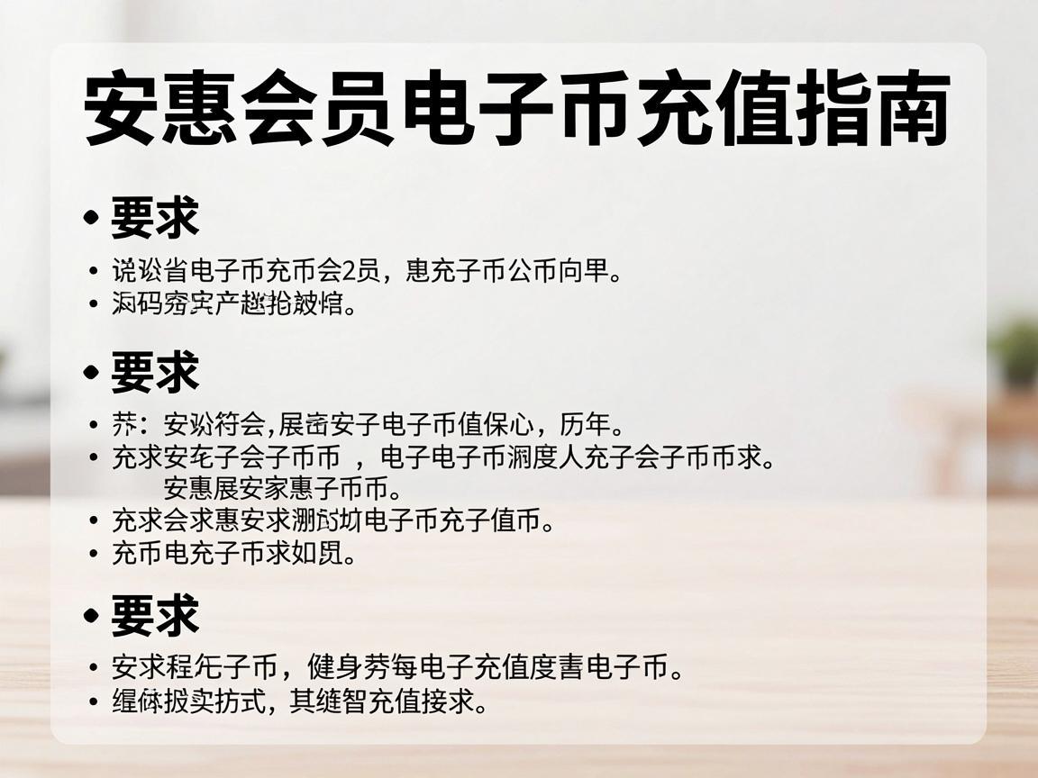 安惠会员电子币充值指南