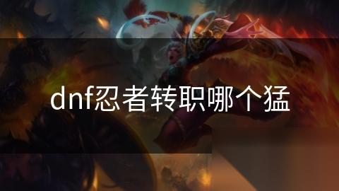 dnf忍者转职哪个猛